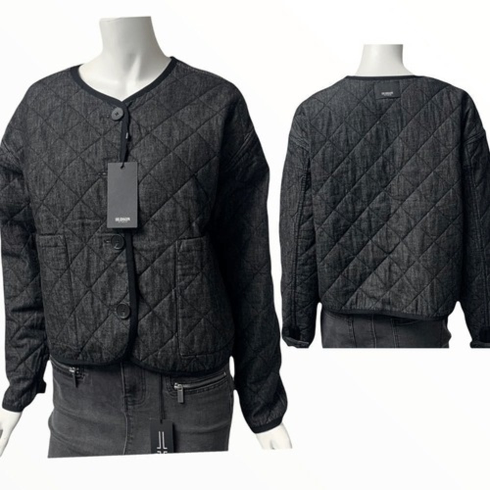 Hudson Reversible Quilted Black Denim & Print Lagen Look Minimalist Boxy Artsy J